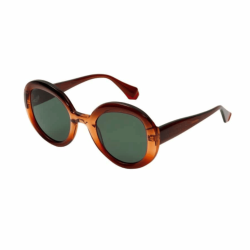 Gafas de sol Gigi Studios TESSA 6546 9 un diseño redondo y de gran tamaño para mujer en color naranja y verde.