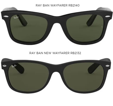 diferencia forma lente entre wayfarer classic y new wayfarer