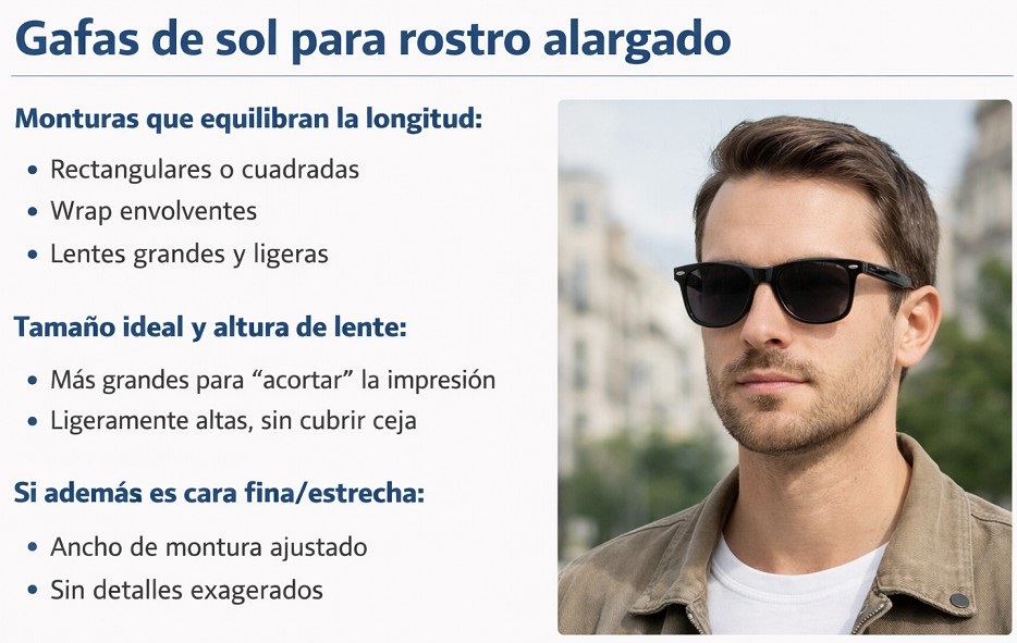 gafas de sol ideal para caras alargadas