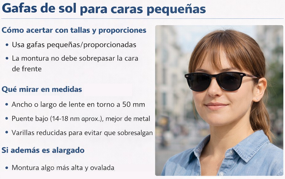 gafas idóneas para rostros pequeños
