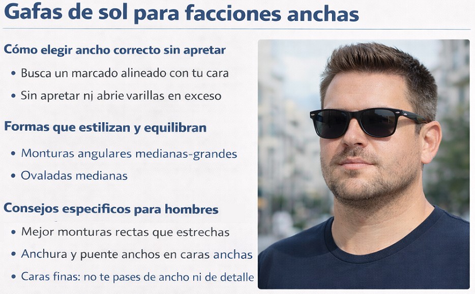 gafas que mejor combinan con rostros anchos