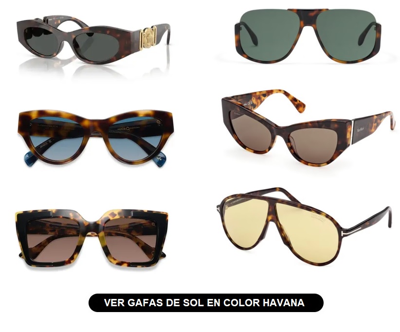 Monturas color havana en gafas de sol
